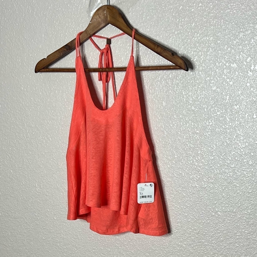 Free People Long Weekend Linen Knitted Halter Tank Top - Picture 5 of 12